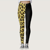 Gold Two Tone Cute Cheetah Prints Leggings (Voorkant)