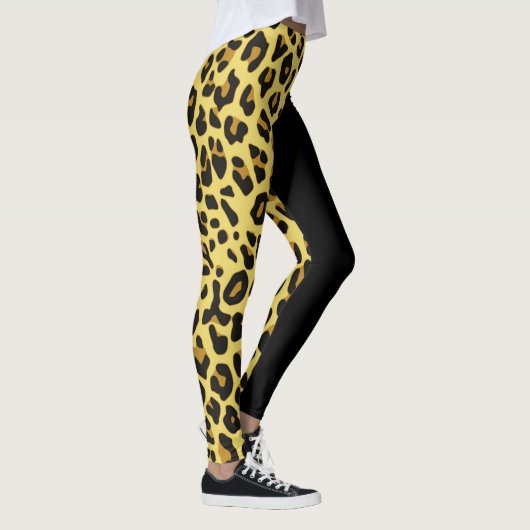 Gold Two Tone Cute Cheetah Prints Leggings (Rechts)