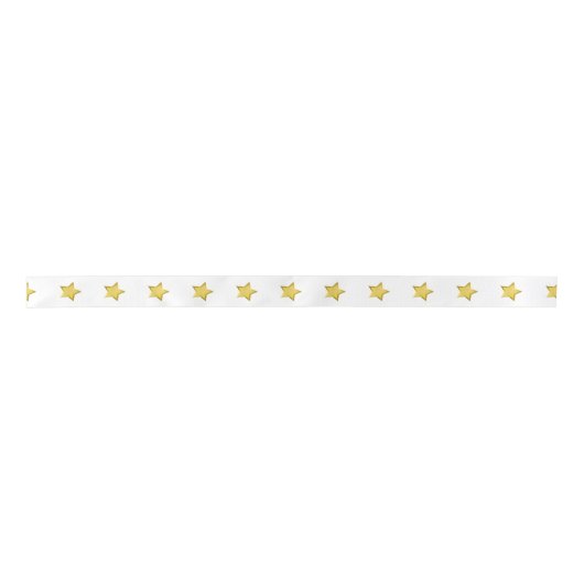 Gold Two Tone Stars Satijnen Lint (Voorkant)