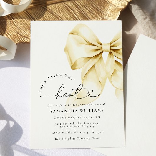 Gold Tying De Knoop Bruids Douche Uitnodiging