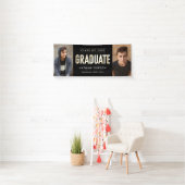 Gold Type Black Two Photo Afstuderen Spandoek (Insitu)