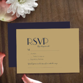 Gold Type Deco | Verzoek om donkere weddenschappen RSVP Kaartje