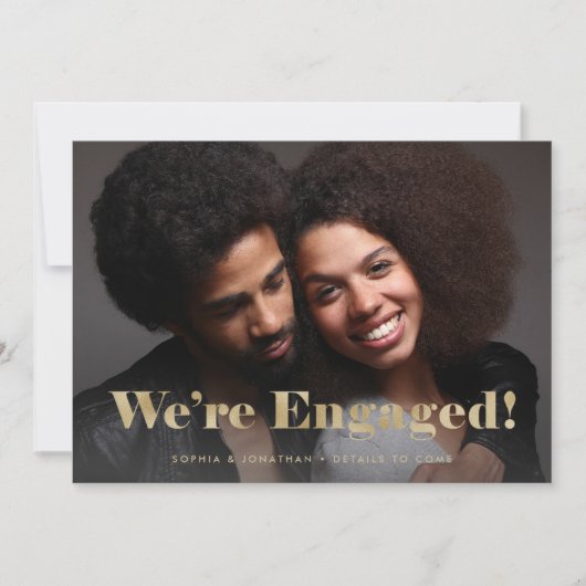 Gold Typografie 2 Aankondiging Verloving foto's (Voorkant)