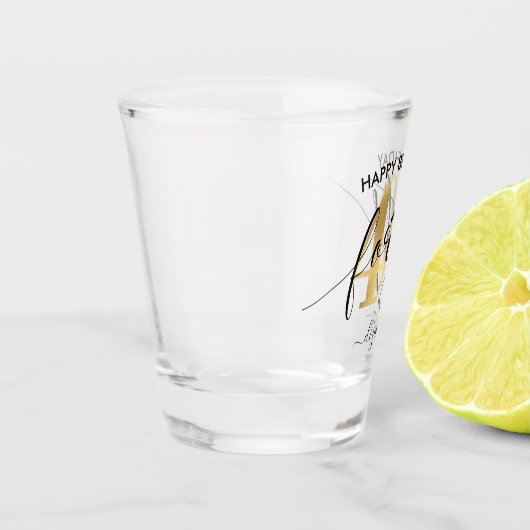 Gold Typografie 40th Birthday Shot Glas (Links)