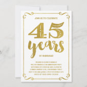  Gold Typografie 45e Jubileum Kaart (Voorkant)