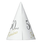 Gold typografie 50e verjaardag 50 en Fabulous Feesthoedjes (Achterkant)