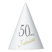Gold typografie 50e verjaardag 50 en Fabulous Feesthoedjes (Voorkant)
