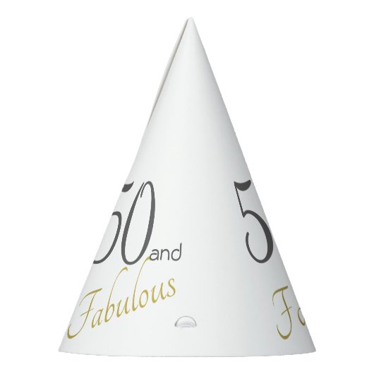 Gold typografie 50e verjaardag 50 en Fabulous Feesthoedjes (Links)