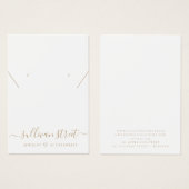 Gold Typografie Earring Ketting Display Kaart (Voorkant /achterkant)
