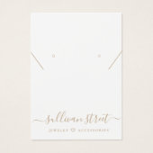 Gold Typografie Earring Ketting Display Kaart (Voorkant)