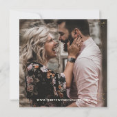 Gold Typografie Elegant Red Pink Magenta Foto Save The Date (Achterkant)