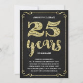 Gold Typografie | Faux-Folie 25e Jubileum Kaart (Voorkant)