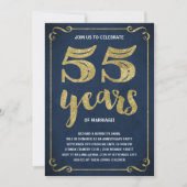 Gold Typografie | Faux-Folie 55e Jubileum Kaart (Voorkant)