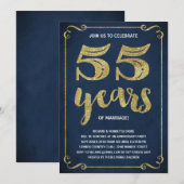 Gold Typografie | Faux-Folie 55e Jubileum Kaart (Voorkant / Achterkant)