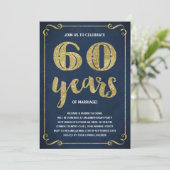 Gold Typografie | Faux-Folie 60e Jubileum Kaart (Staand voorkant)