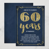 Gold Typografie | Faux-Folie 60e Jubileum Kaart (Voorkant / Achterkant)