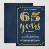 Gold Typografie | Faux-Folie 65e Jubileum Kaart (Voorkant / Achterkant)