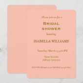 Gold Typografie op Peach Pink Kaart (Voorkant / Achterkant)