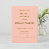 Gold Typografie op Peach Pink Kaart (Staand voorkant)