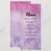 Gold typografie roze     watercolorWedding Menu (Voorkant / Achterkant)