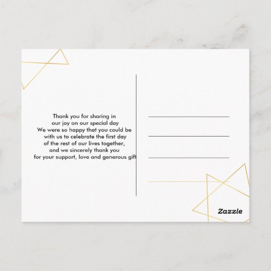 Gold typografie roze waterverf Hartelijk dank Briefkaart (Achterkant)