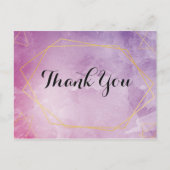 Gold typografie roze waterverf Hartelijk dank Briefkaart (Voorkant)