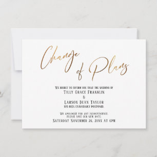 Gold Typografie Verandering van plannen uitgesteld Kaart