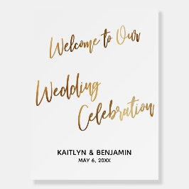 Gold Typografie Welkom bij onze huwelijkscelebrati