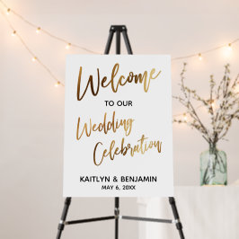 Gold Typografie Welkom bij onze huwelijkscelebrati