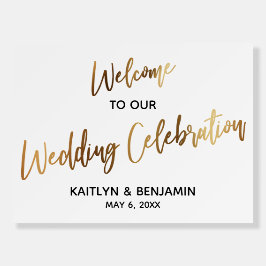 Gold Typografie Welkom bij onze huwelijkscelebrati