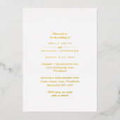 Gold Typography All-in-1 Monochrome Wedding Folie Uitnodiging (Voorkant)