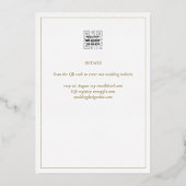 Gold Typography All-in-1 Monochrome Wedding Folie Uitnodiging (Achterkant)