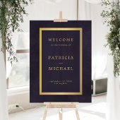 Gold typography dark purple acrylic welcome sign acryl bord