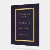 Gold typography dark purple acrylic welcome sign acryl bord (Hoek)