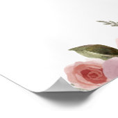 Gold Typography Dusty Pink Floral Girl Baby shower Poster (Hoek)