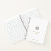 Gold Typography Gray Watercolor Monogram Name Notitieboek (Binnen)