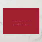 Gold Typography Merry Kerstfeestay Foto Folie Feestdagenkaart (Achterkant)