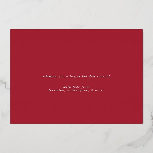 Gold Typography Merry Kerstfeestay Foto Folie Feestdagenkaart (Achterkant)