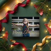 Gold Typography Merry Kerstfeestay Foto Folie Feestdagenkaart