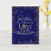 Gold Typography Night Sky Birthday  Grandfather Kaart (Gele Bloem)
