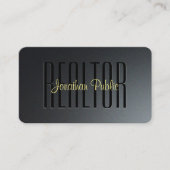 Gold Typography Script Black & Grey Realtor Visitekaartje (Voorkant)