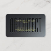 Gold Typography Script Zwart & grijs Architect Visitekaartje (Achterkant)