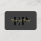 Gold Typography Tekstnaam Script Luxury Glossy Visitekaartje (Voorkant)