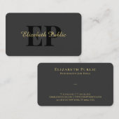 Gold Typography Tekstnaam Script Luxury Glossy Visitekaartje (Voorkant / Achterkant)