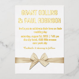 Gold Typography Wedding Folie Invitation Folie Uitnodiging