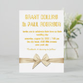 Gold Typography Wedding Folie Invitation Folie Uitnodiging (Staand Voorkant)