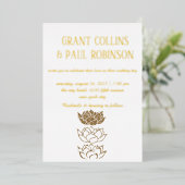 Gold Typography Wedding Folie Invitation Folie Uitnodiging (Staand Voorkant)