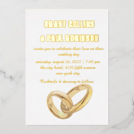 Gold Typography Wedding Folie Invitation Folie Uitnodiging