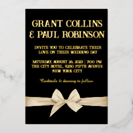 Gold Typography Wedding Folie Invitation Folie Uitnodiging