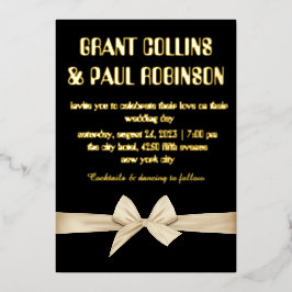 Gold Typography Wedding Folie Invitation Folie Uitnodiging